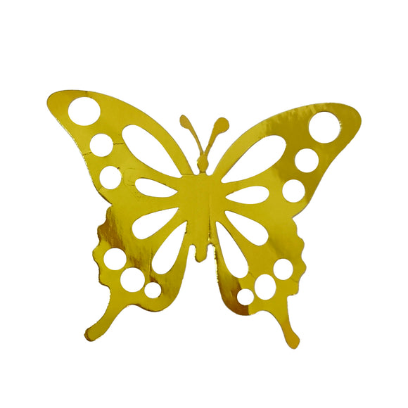 Mariposa mediana oro x 10 u.
