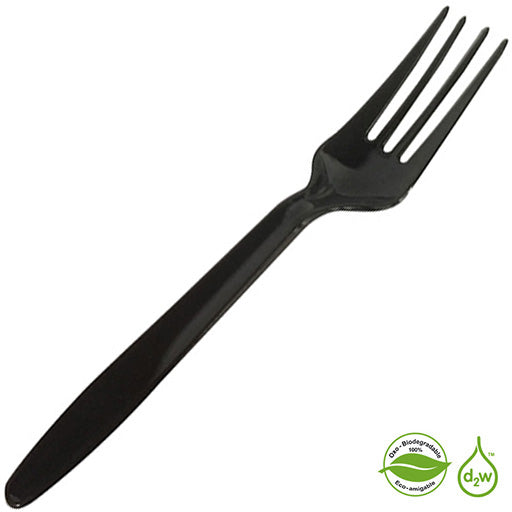 50 u. Tenedores HOME BIO Oxo-biodegradable negro