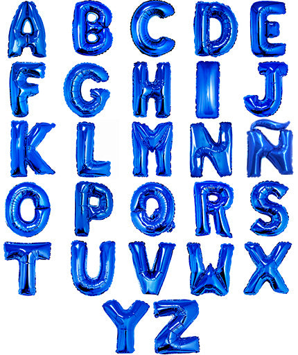 Globos metálicos letras 16 azul x 1 u.