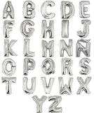 Globos metálicos letras 16" plata x 1 u.