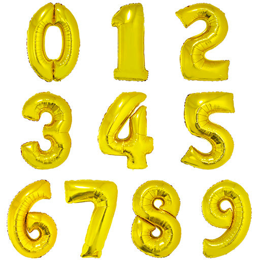 Globos metálicos números 34 oro x 1 u. – Letizia Fiesta