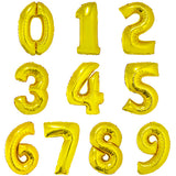 Globos metálicos números 16" oro x 1 u.